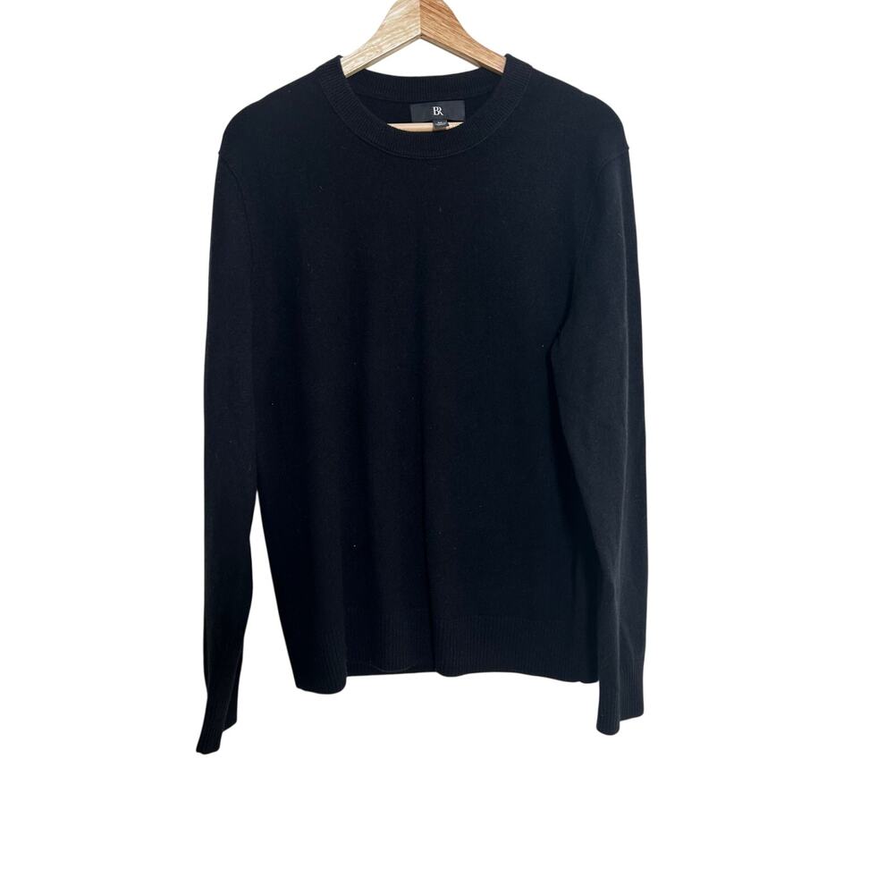 Banana Republic Cashmere Sweater Black Classic Crewneck Soft Luxury SZM - Picture 6 of 9